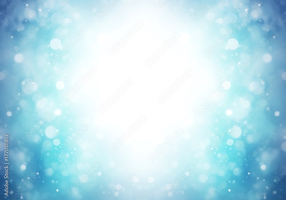 Obraz premium Abstract blue and white bokeh light background with glowing center