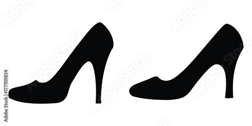 Woman high heel vector silhouette, shoe high heel icon