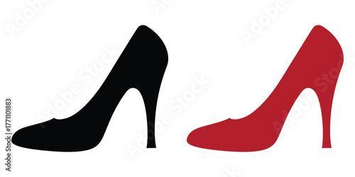 Woman high heel vector silhouette, shoe high heel icon