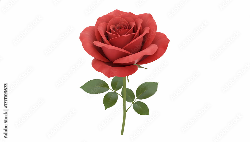 Fototapeta premium red rose isolated on white background