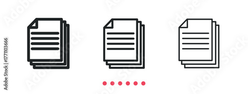 Document icon. Thin line icon vector
