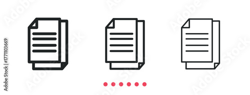 Document icon. Thin line icon vector