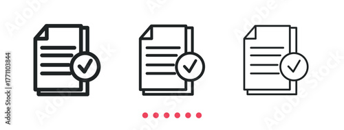 Approval icon. Thin line icon vector