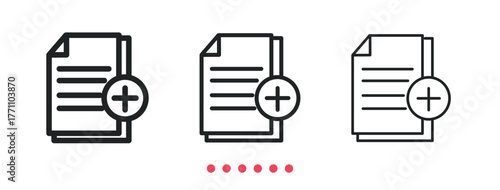 New document icon. Thin line icon vector