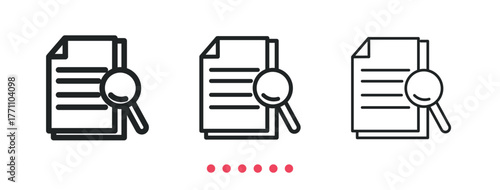 Search document icon. Thin line icon vector