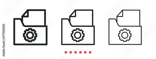 File management icon. Thin line icon vector