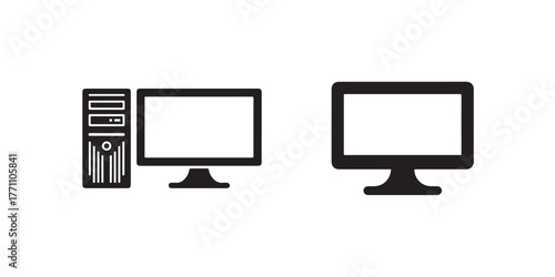 Desktop computer icon, Computer Icon Vector, computer screen symbol icon, Vector illustration EPS 10.
