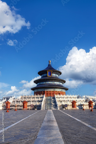 Wallpaper Mural The Temple of Heaven in Beijing with clear blue sky and white clouds Torontodigital.ca