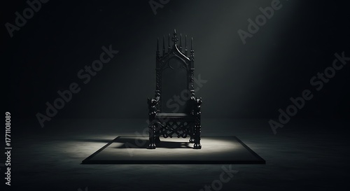 Wallpaper Mural Empty square room with Royal throne. dark Gothic throne Torontodigital.ca