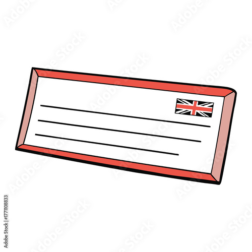 A British blank cheque features the pound sterling symbol, signature line, and bank details, ready to be filled in with any amount or payee for authorized payment.
