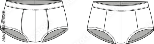 Briefs, men’s briefs, women’s briefs, underwear, fashion briefs, stylish briefs, lingerie, apparel design, clothing template, garment construction illustration