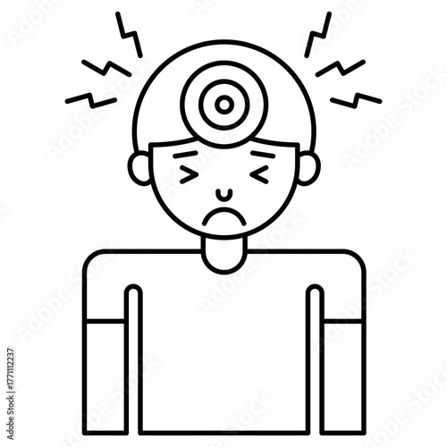 Frontal headaches outline icon