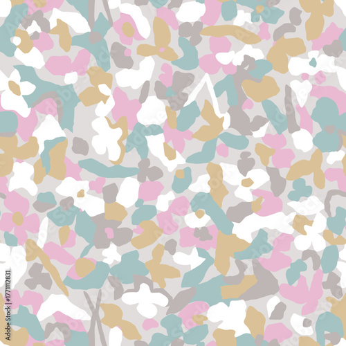 Vector ditsy floral illustration seamless repeat pattern