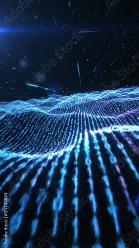 Abstract digital landscape animation futuristic data visualization