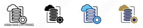 Data Storage  Icon Set Multiple Style Collection
