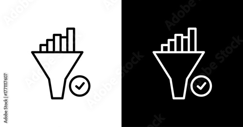 Filter White Icon Set Design