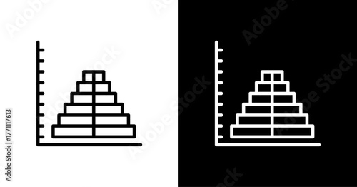 Population Pyramid White Icon Set Design