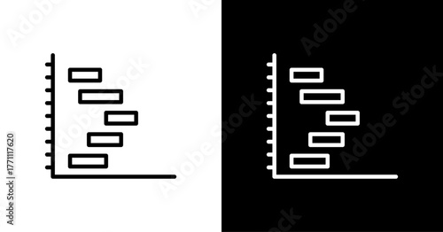 Gantt Chart White Icon Set Design