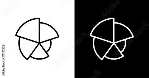 Polar Area Chart White Icon Set Design