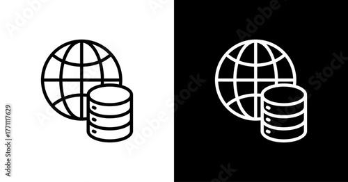 Global Data White Icon Set Design