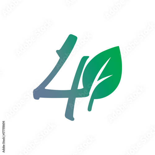 Elegant Green Leaf Numbers Nature Design