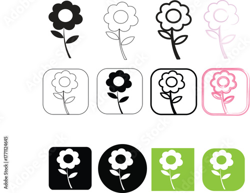 flower icon black and white