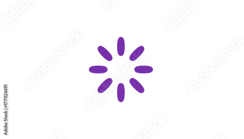 Minimalist purple loading spinner icon for digital interfaces, symbolizing ongoing progress, buffering, and data processing within modern web and mobile application designs
