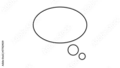 Black Sketch Style Speech Bubble Illustration on Transparent Background PNG for Communication and Doodle Design
