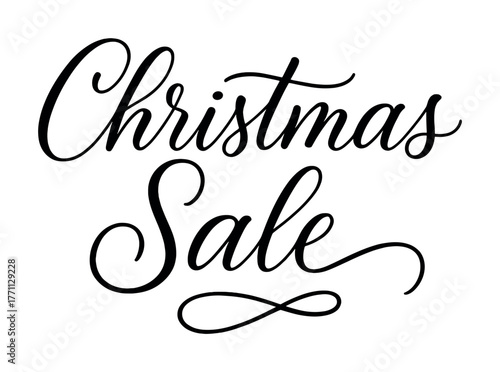 Elegant christmas sale calligraphy design for holiday promotions