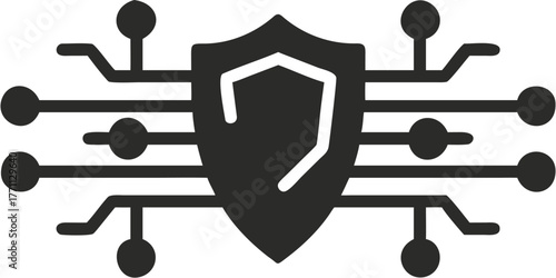 Cybersecurity shield protecting data, modern digital security concept for business, data encryption and network safety, internet privacy assurance