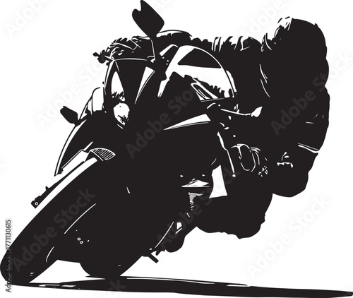 Motorcycle rider. Vector illustration ready for vinyl cutting.