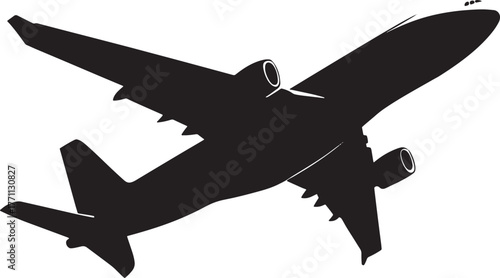 Airplane silhouette isolated on white background. Vector illustration.