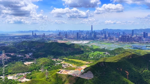 Skyview of Lok Ma Chau Loop Hong Kong Shenzhen Innovation and Technology Park redevelopment near Huanggang Port Greater Bay Area economic growth in Northern Metropolis near Shenzhen Special Economic