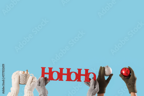 Women in warm gloves with C...