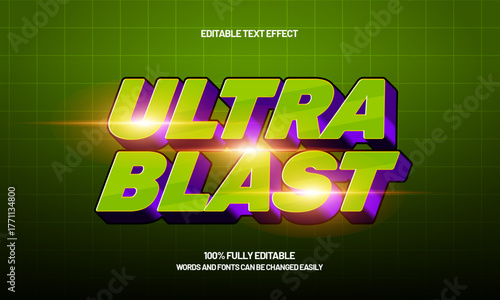 ultra blast editable racing text style with glowing effect