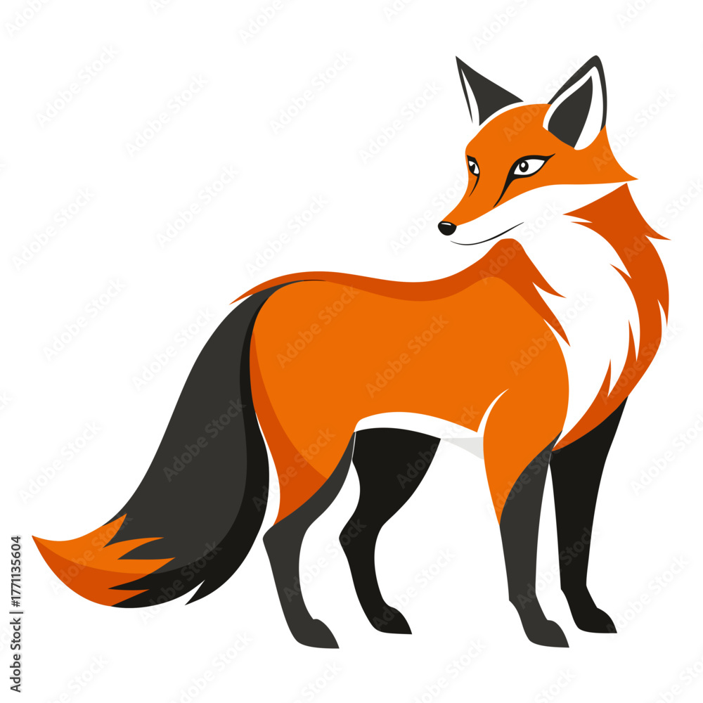 Obraz premium Fox Silhouette Vector art on White background