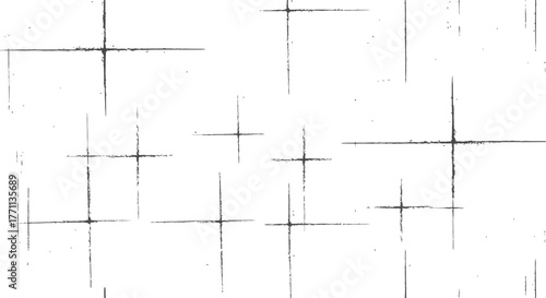 Grunge Cross Lines Distressed Pattern Overlay Vector Texture Black and White Abstract Background Design Element