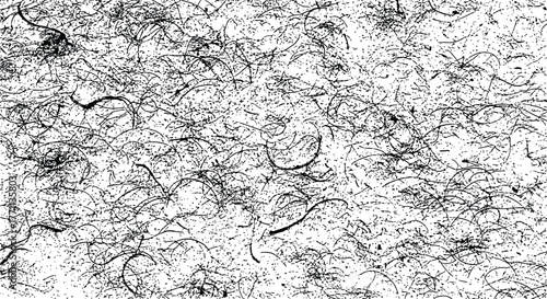 Abstract black and white messy texture background with tangled lines dots and grunge effect distressed vector overlay