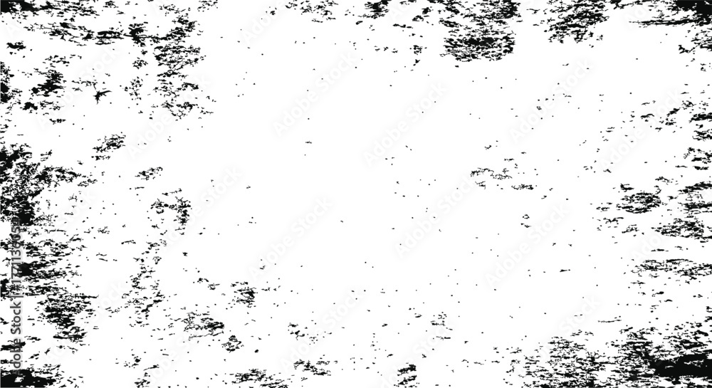 Obraz premium Black and White Grunge Distressed Overlay Vector Texture Rough Weathered Border Frame Background Element