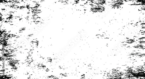 Black and White Grunge Distressed Overlay Vector Texture Rough Weathered Border Frame Background Element