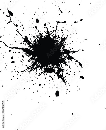 Black Ink Splatter Grunge Design Element Vector