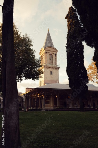 Ταπετσαρία tower-like adornment to Topkapi Palace, famous museum in Istanbul, Turkey, famou
