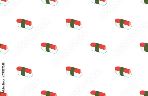 seamless pattern with crab nigiri sushi japan food
