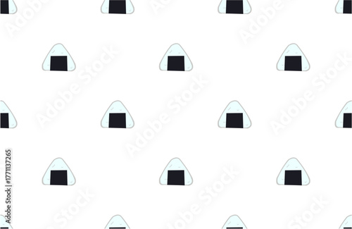seamless pattern with onigiri japan food