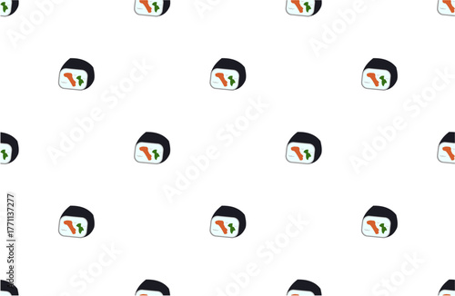 seamless pattern with maki sushi japan food