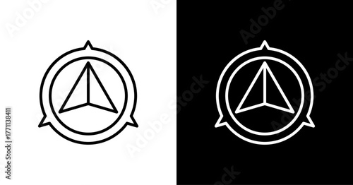 Compass North White Icon Set Design