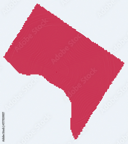 District of Columbia shape rings. State map formed by stacked circles. District of Columbia boundary shape design. Classy vector illustration.