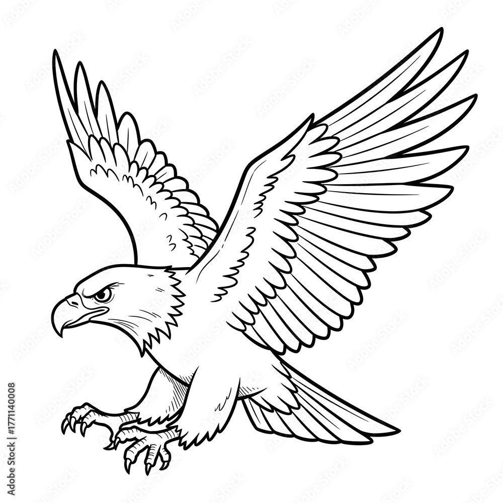 Fototapeta premium colorless eagle animation