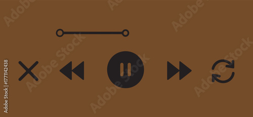 Music Player Interface on Brown Background