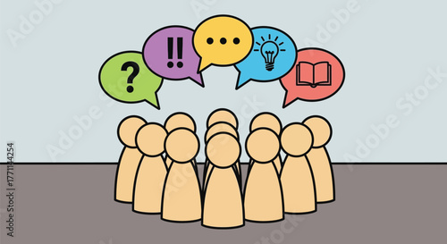 Crowd brainstorming session idea generation communication concept